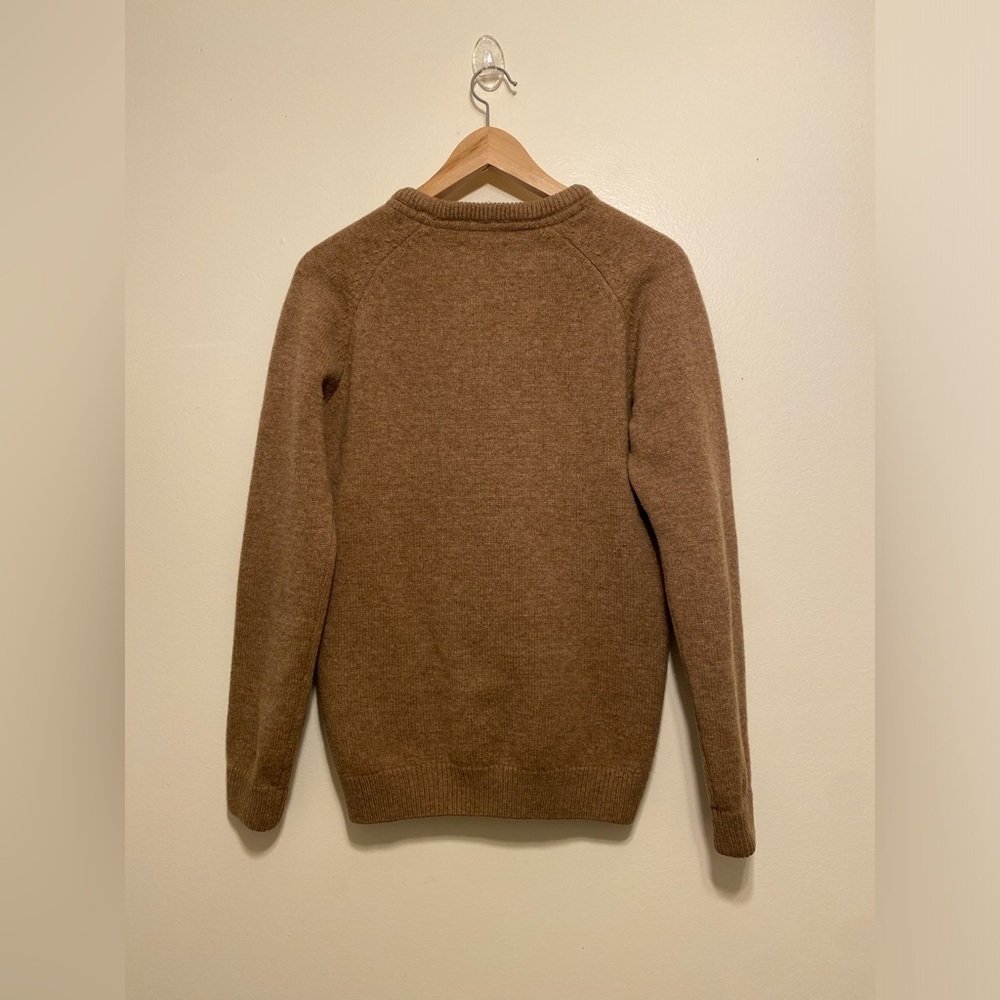 Norse Projects Brown Crewneck Wool Sweater with Red Trim. Size XS - Picture 2 of 8